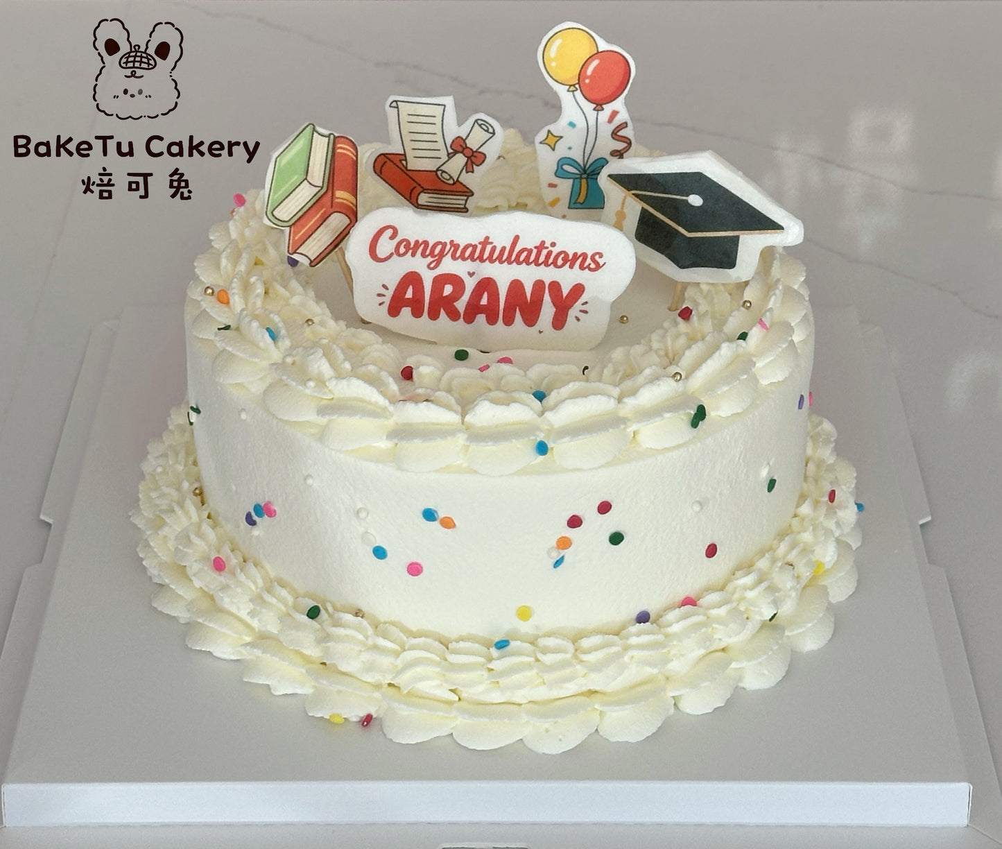 Vintage Piping Photo Cake · 复古裱花照片蛋糕