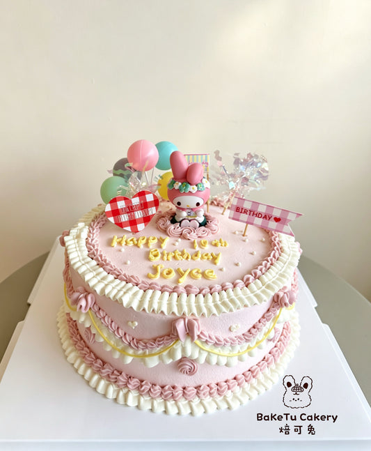 Vintage Piping Character Cake · 复古裱花角色蛋糕